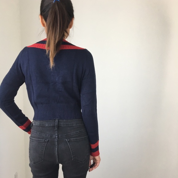 ANNICKA V NECK VARSITY PULLOVER TOP - Picture 7 of 8